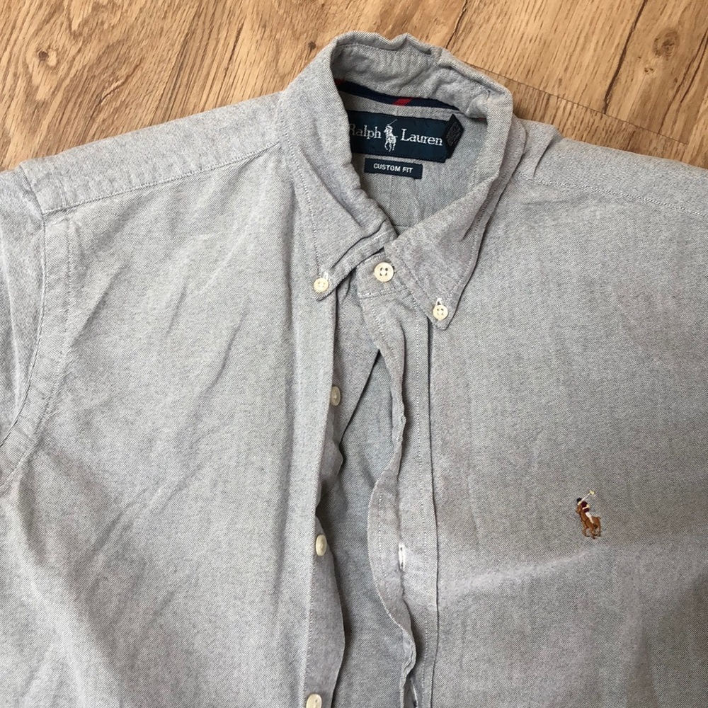 Chambray grey Ralph Lauren custom fit button down